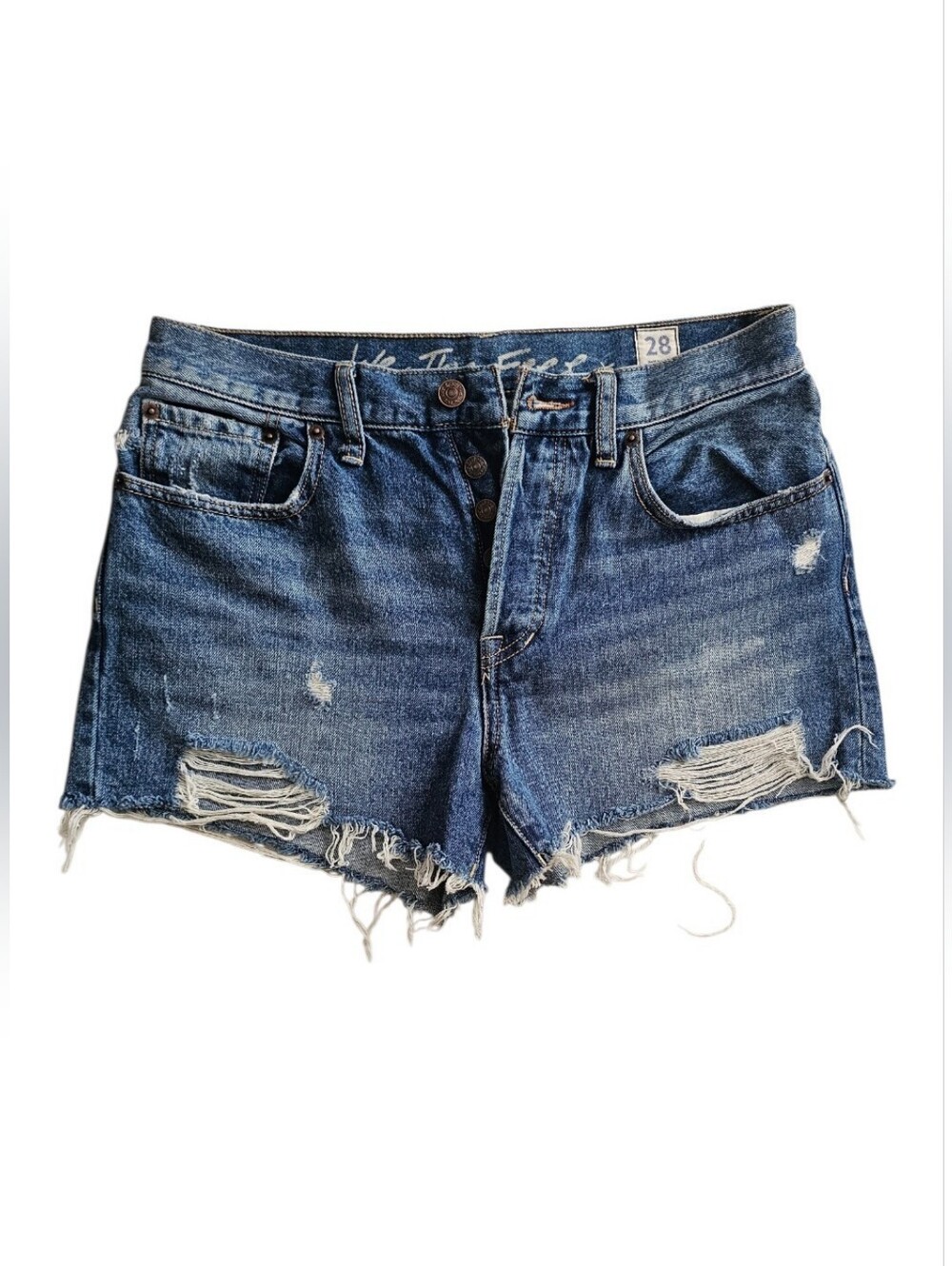 Free People Blue Denim Shorts - Size 28 New Without Tag